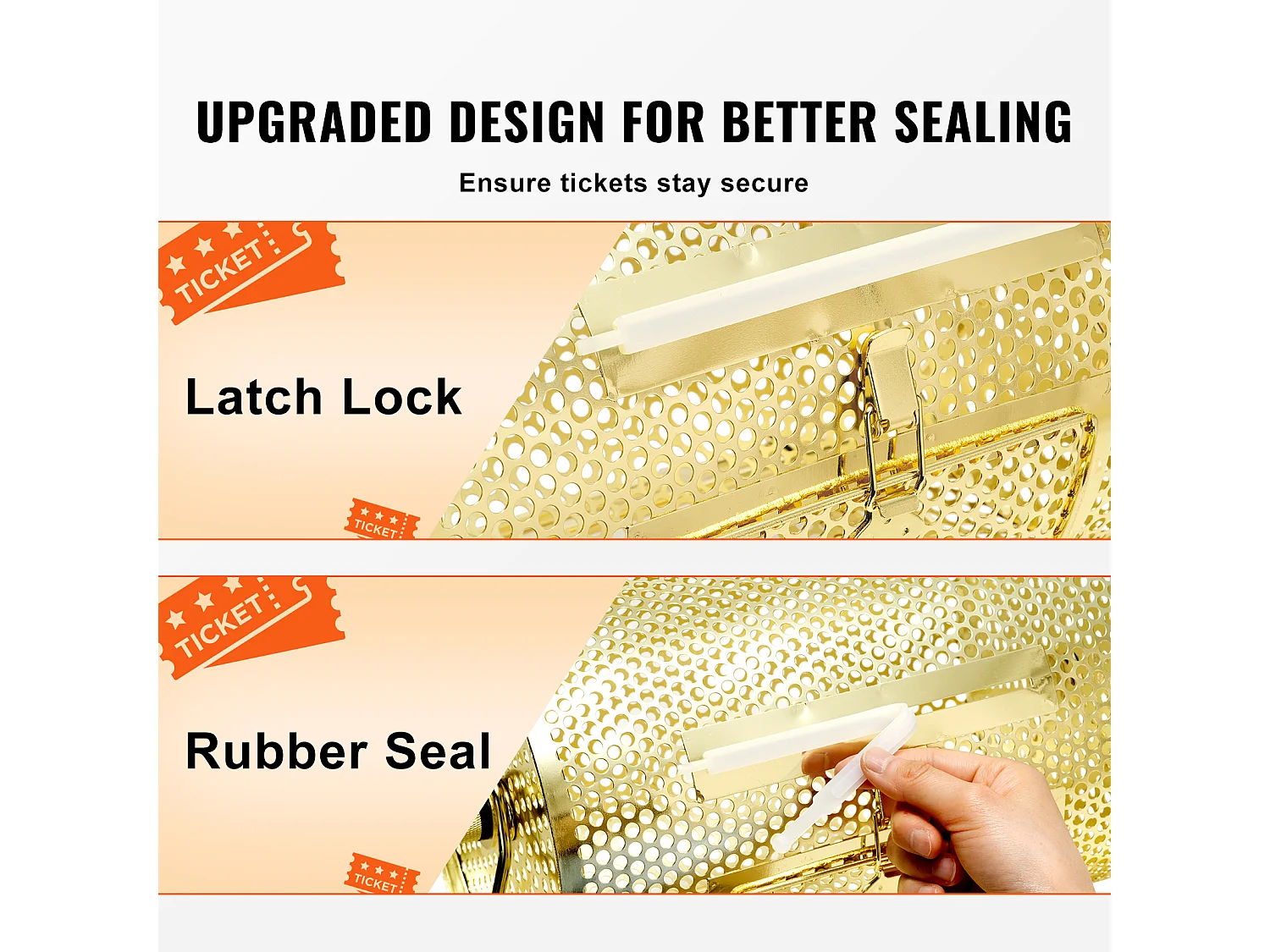 Tamburo di Tombola, SucceBuy Tamburo di Tombola in Ottone Placcato, Può Contenere 2,500 Biglietti/100 Palline da Bingo