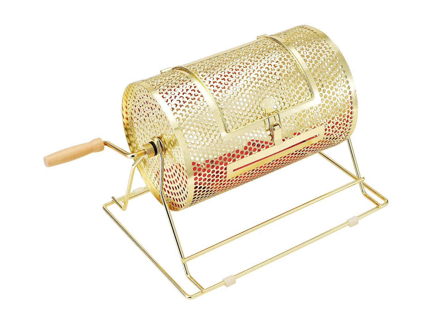 Tamburo di Tombola, SucceBuy Tamburo di Tombola in Ottone Placcato, Può Contenere 2,500 Biglietti/100 Palline da Bingo