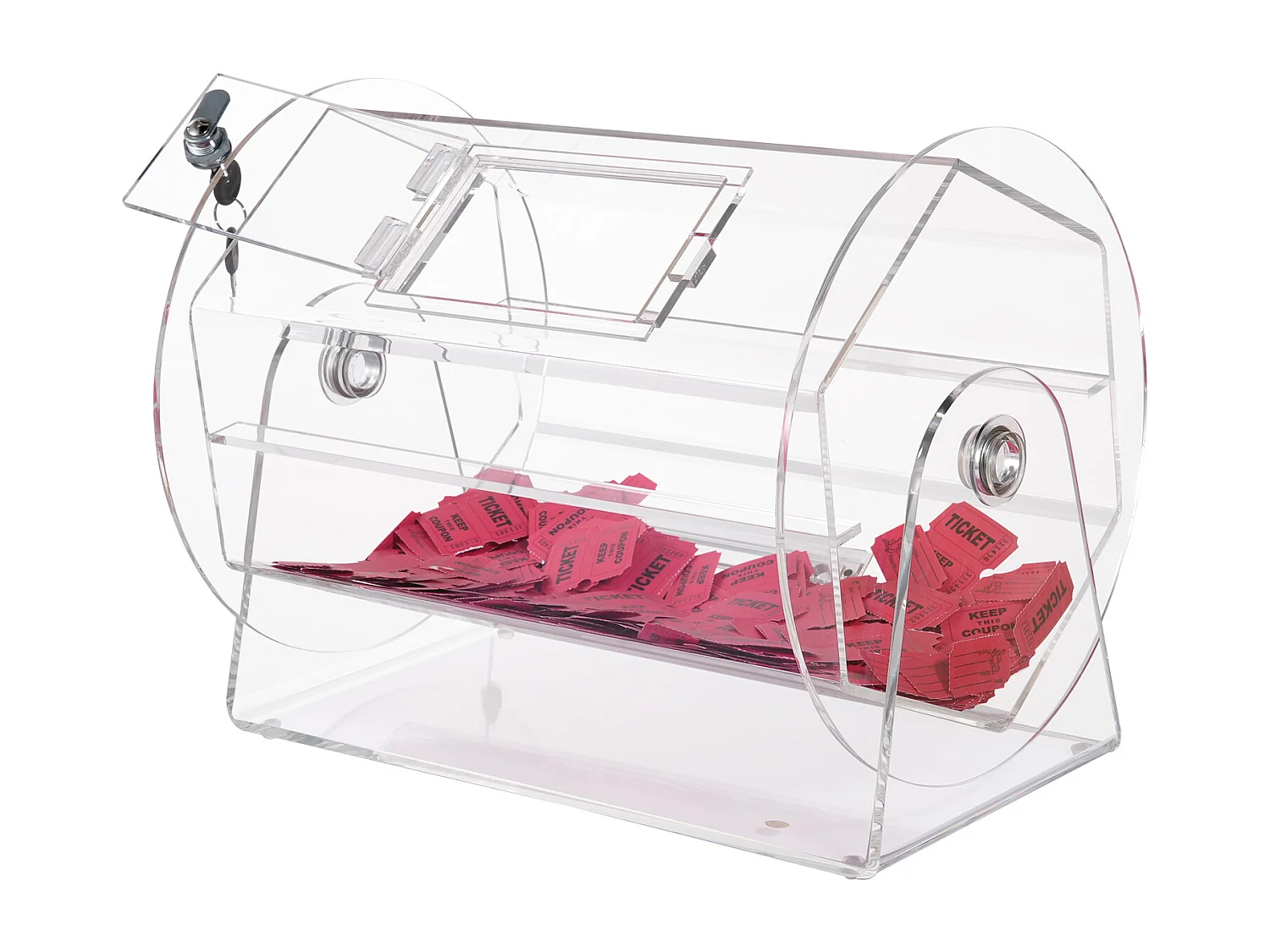 Tambour de Tombola, SucceBuy Tambour de Tombola en Acrylique, Peut Contenir 5,000 Billets/200 Boules de Bingo