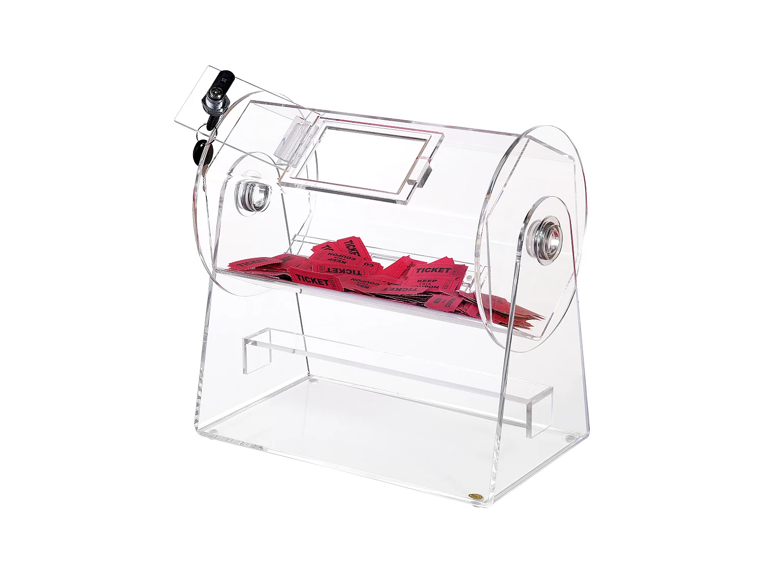 Tombola-Trommel, SucceBuy Tombola-Trommel aus Acryl, Kann 2,500 Lose/100 Bingo-Kugeln Enthalten