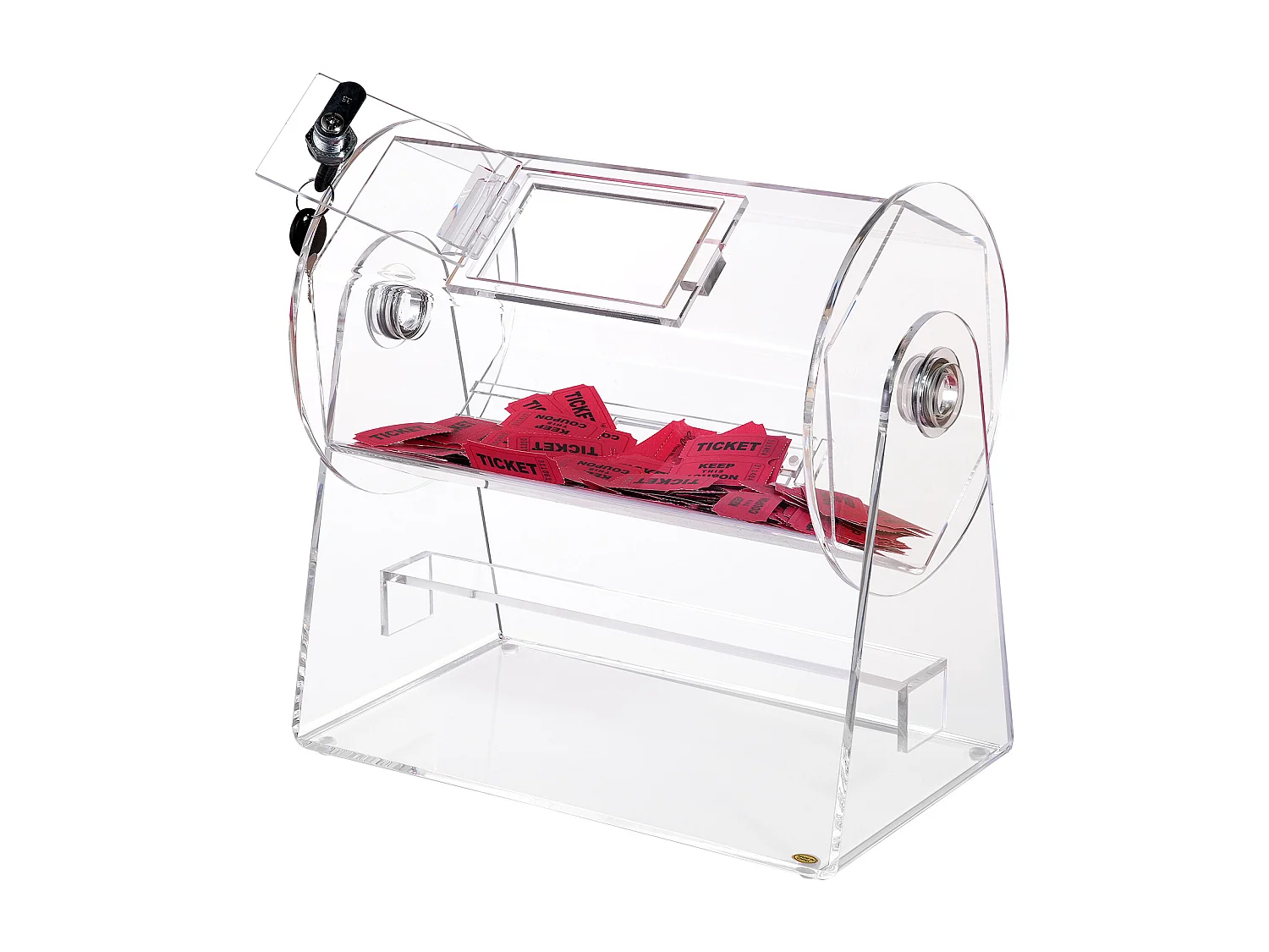 Tambor de Tombola, SucceBuy Tambor de Tombola en Acrílico, Puede Contener 2,500 Boletos/100 Bolas de Bingo