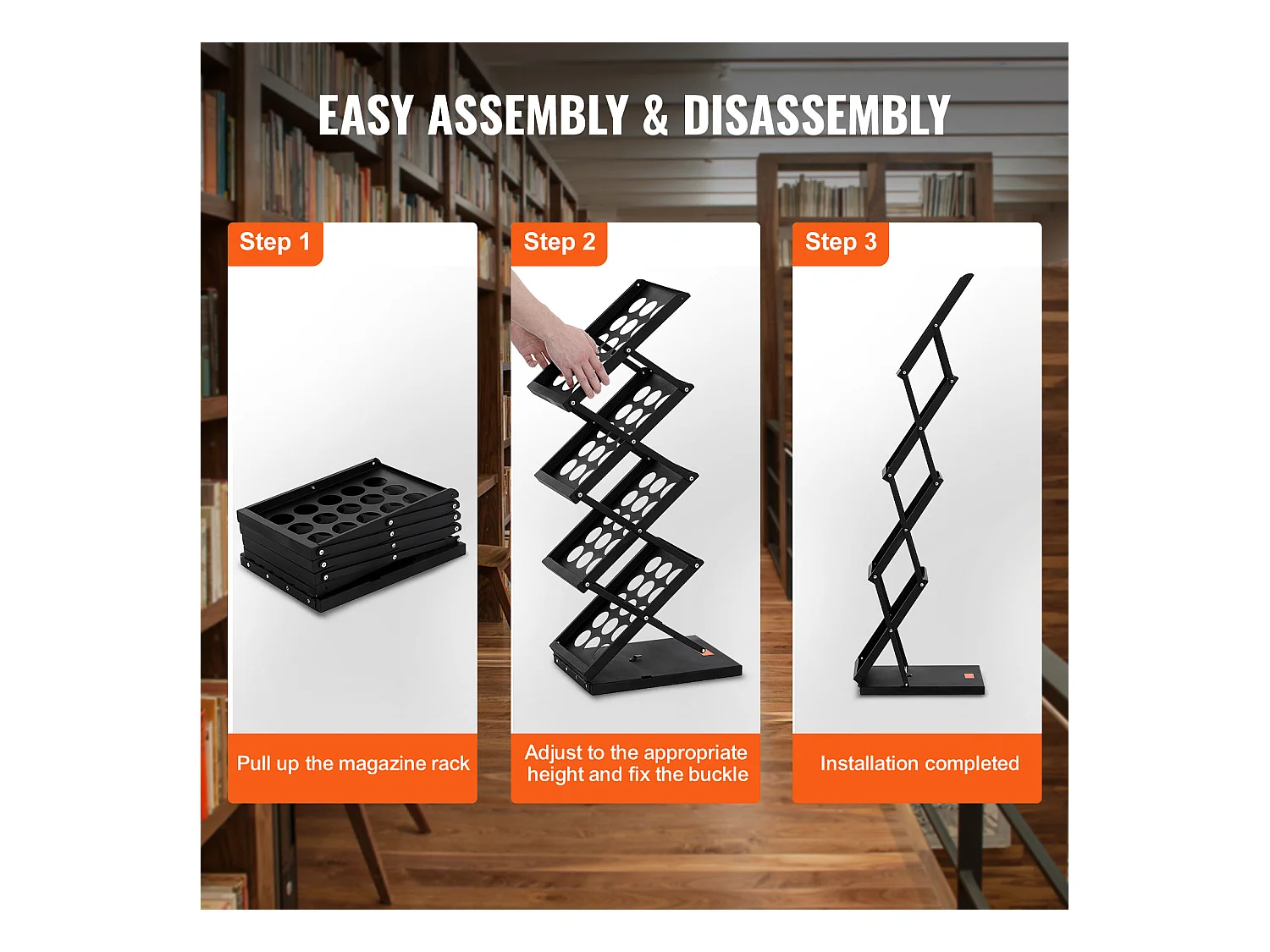 Portacarte, SucceBuy Portariviste Pieghievole con 4 Tasche, Espositore per Brochure da Ufficio