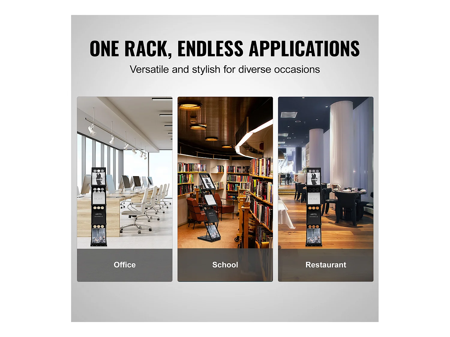 Portacarte, SucceBuy Portariviste Pieghievole con 4 Tasche, Espositore per Brochure da Ufficio