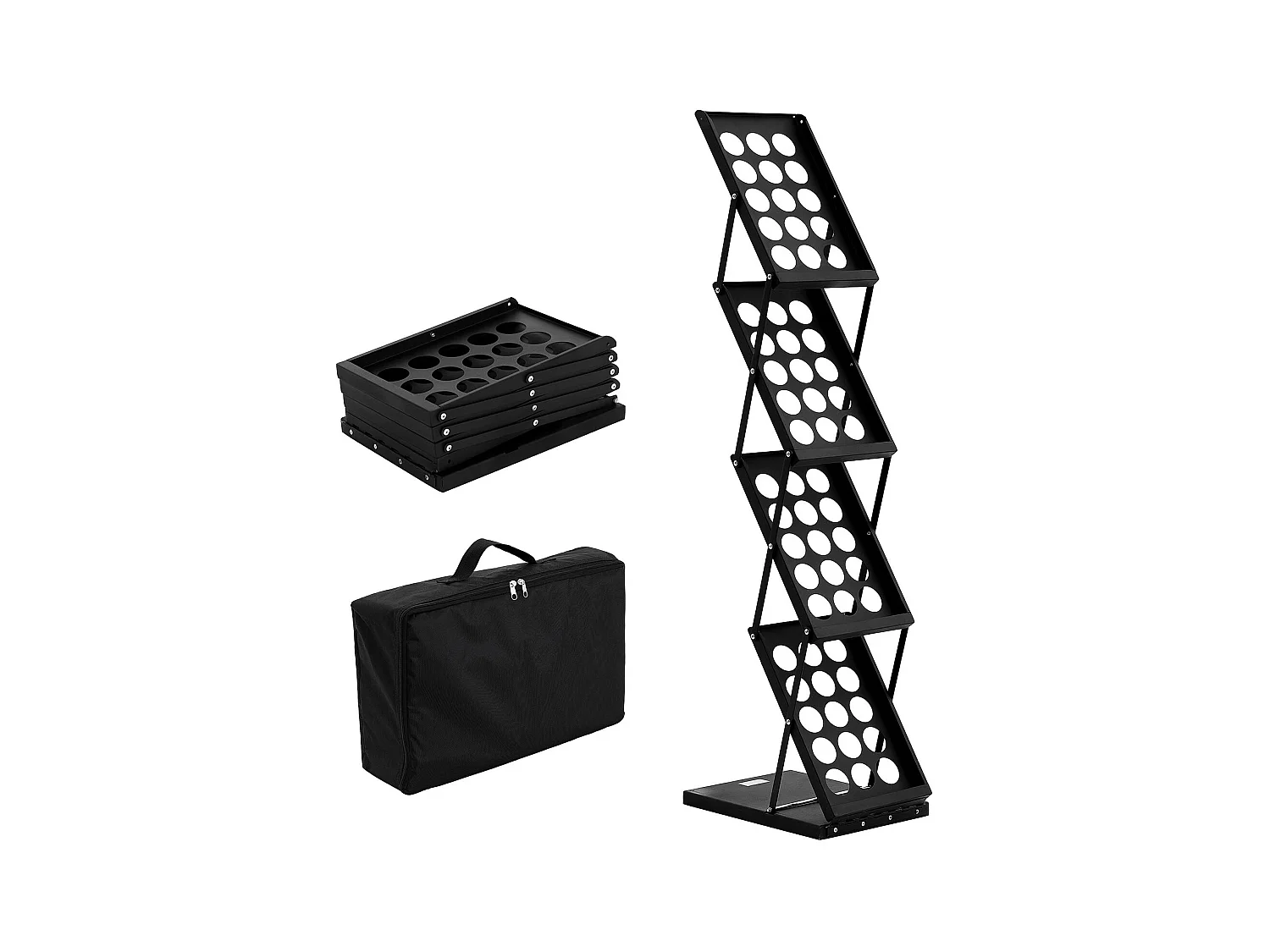 Présentoir de Cartes, SucceBuy Présentoir à Magazines Pliable à 4 Poches, Présentoir à Brochures pour Bureau