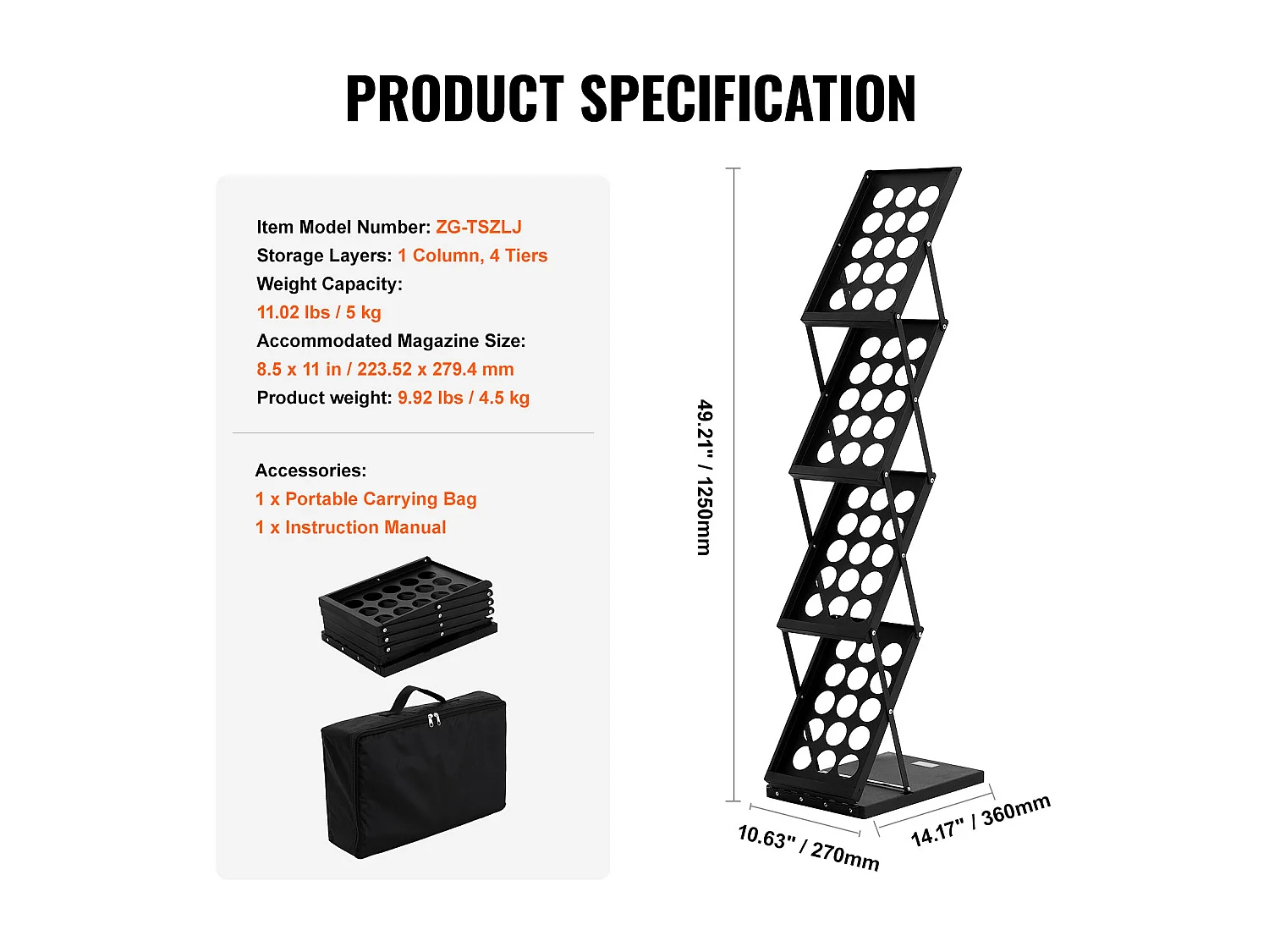 Présentoir de Cartes, SucceBuy Présentoir à Magazines Pliable à 4 Poches, Présentoir à Brochures pour Bureau