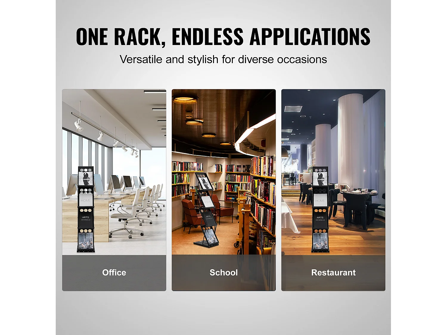 Présentoir de Cartes, SucceBuy Présentoir à Magazines Pliable à 4 Poches, Présentoir à Brochures pour Bureau