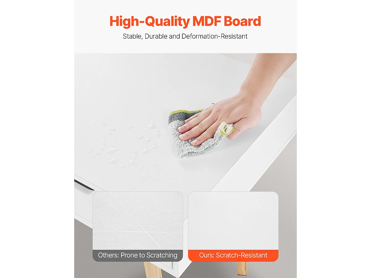 Table de Bureau Petit SucceBuy Petit Bureau Informatique avec Tiroir pour Chambre, Blanc et Bois