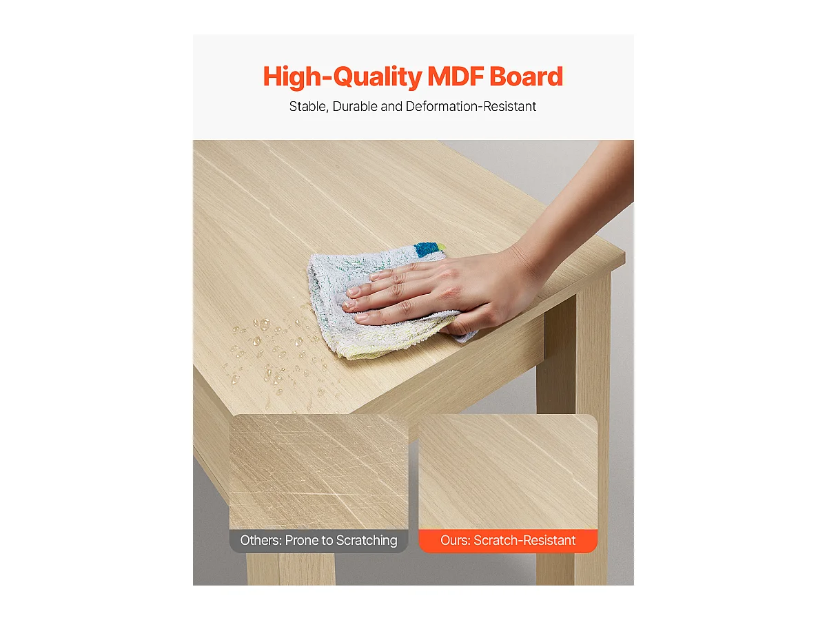 Tavolo da Ufficio Piccolo SucceBuy Scrivania per Computer Piccola con Cassetti in Legno Chiaro per Camera da Letto