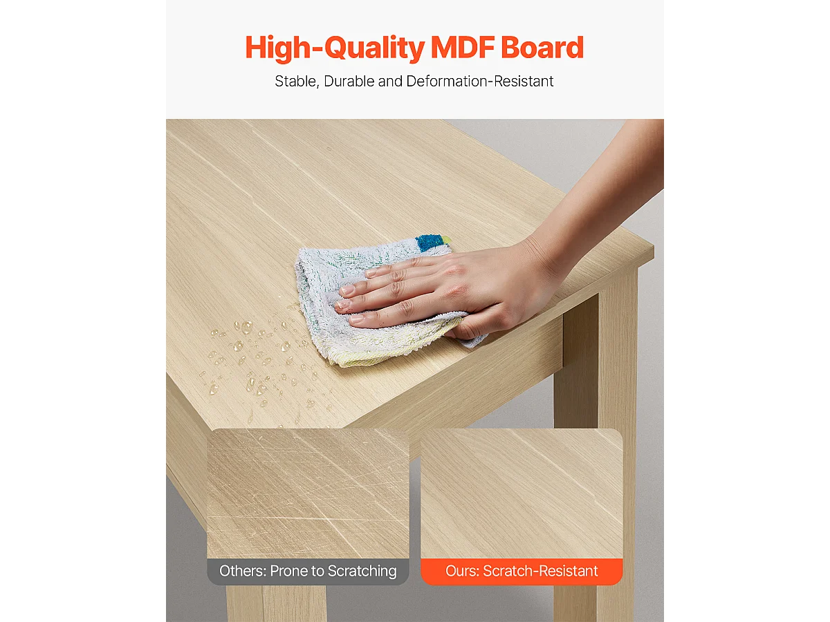 Tavolo da Ufficio Piccolo SucceBuy Scrivania per Computer Piccola con Cassetti in Legno Chiaro per Camera da Letto