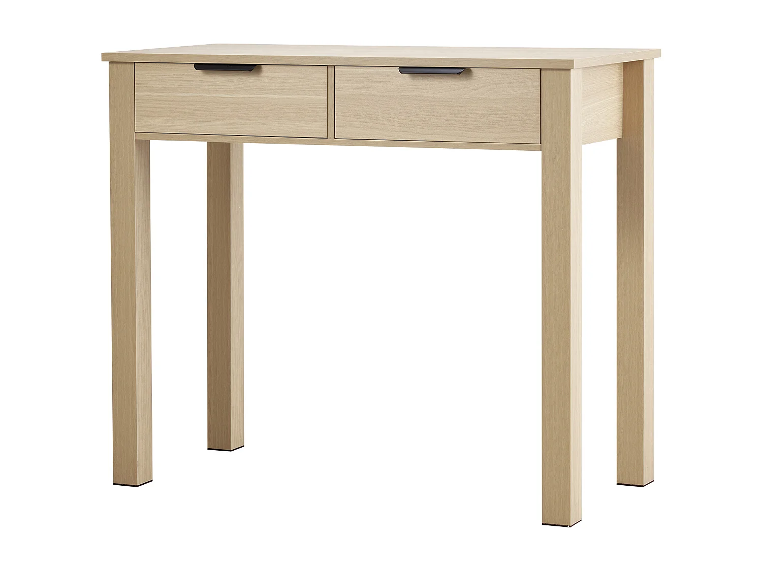 Tavolo da Ufficio Piccolo SucceBuy Scrivania per Computer Piccola con Cassetti in Legno Chiaro per Camera da Letto