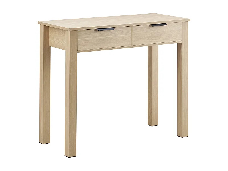 Tavolo da Ufficio Piccolo SucceBuy Scrivania per Computer Piccola con Cassetti in Legno Chiaro per Camera da Letto