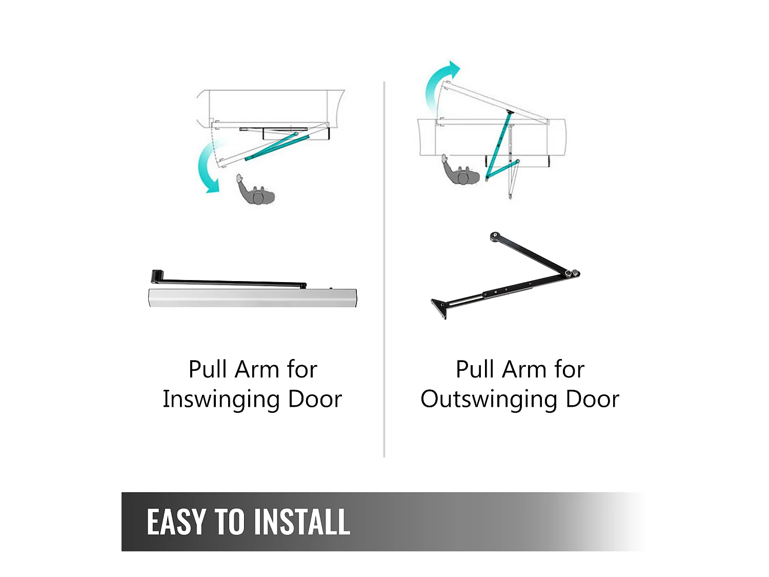 Motorizzazione del Cancello SucceBuy Apriporta Automatico 110-240 V, 10 kg, Lega di Alluminio, per Disabili