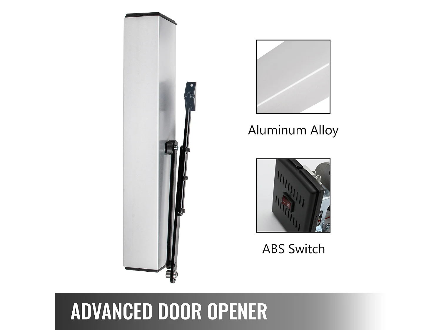 Motorisation de Portail SucceBuy Ouvre-Porte Automatique 110-240V, 10 kg, Alliage d'Aluminium, Handicap