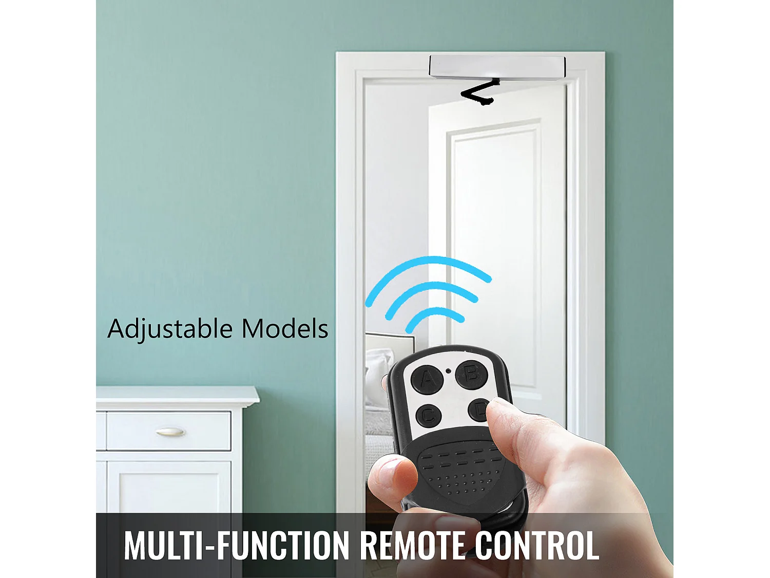 Motorisation de Portail SucceBuy Ouvre-Porte Automatique 110-240V, 10 kg, Alliage d'Aluminium, Handicap