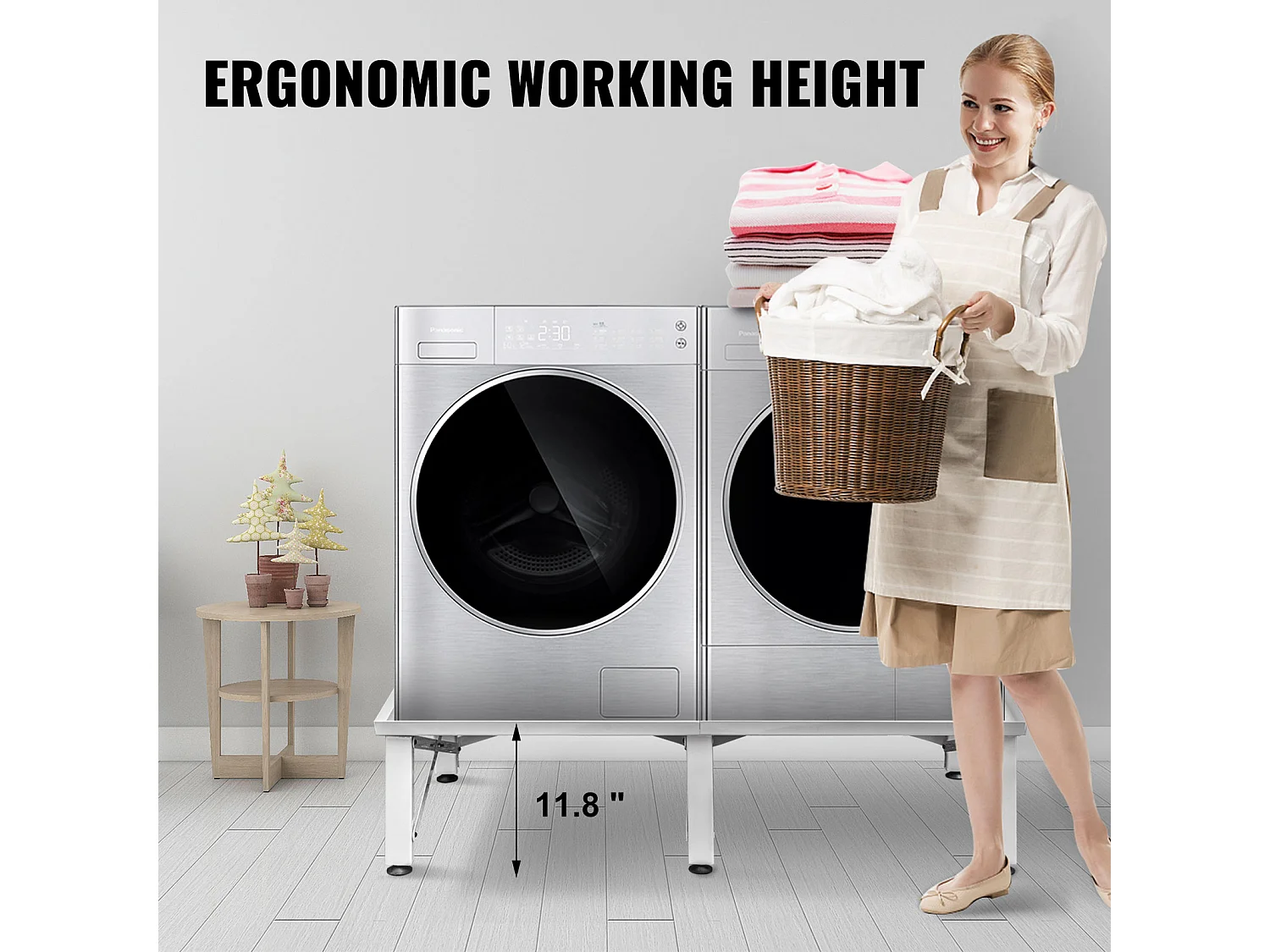 Socle Machine à Laver SucceBuy Piédestal à Linge Universel de 30 cm pour Machine à Laver