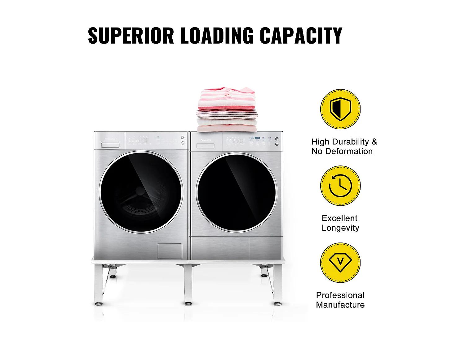 Socle Machine à Laver SucceBuy Piédestal à Linge Universel de 30 cm pour Machine à Laver