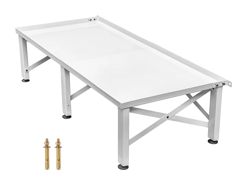 Wasmachinebasis SucceBuy Universele Waszuil 124 x 55 cm, 30 cm in Hoogte Verstelbare Poten voor Wasmachines, Drogers, Vriezers, Koelkasten - Wit