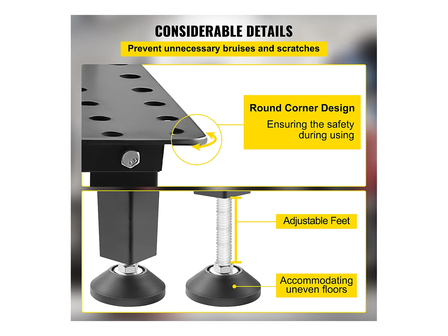 Mesa de Soldadura SucceBuy Mesa de Soldadura 91,44 x 60,96 cm (36" x 24"), Bancada de Trabalho com Capacidade de 363 kg (800 lb) e Furos de Montagem