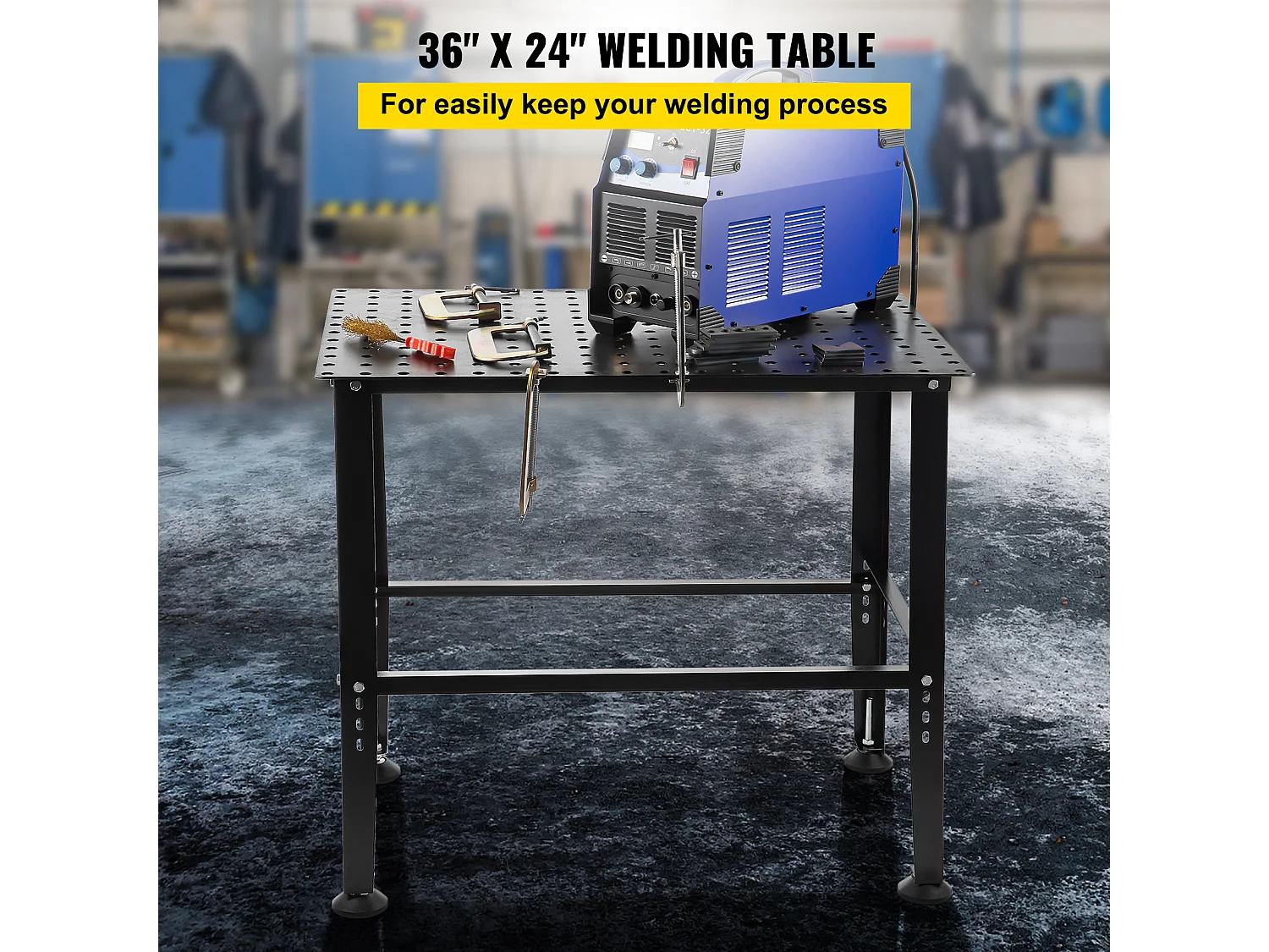 Mesa de Soldadura SucceBuy Mesa de Soldadura de 91,44 x 60,96 cm (36" x 24"), Banco de Trabajo con Capacidad de 363 kg (800 lb) y Orificios de Montaje