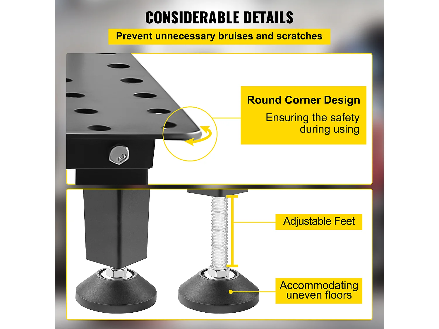 Mesa de Soldadura SucceBuy Mesa de Soldadura de 91,44 x 60,96 cm (36" x 24"), Banco de Trabajo con Capacidad de 363 kg (800 lb) y Orificios de Montaje