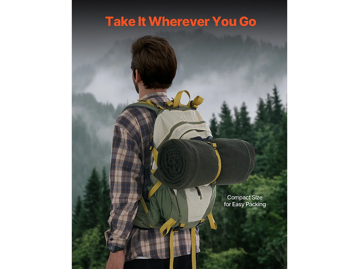 Couverture de Camping en Laine SucceBuy 162.56cm x 223.52cm Vert Armée Chaud pour l'Extérieur