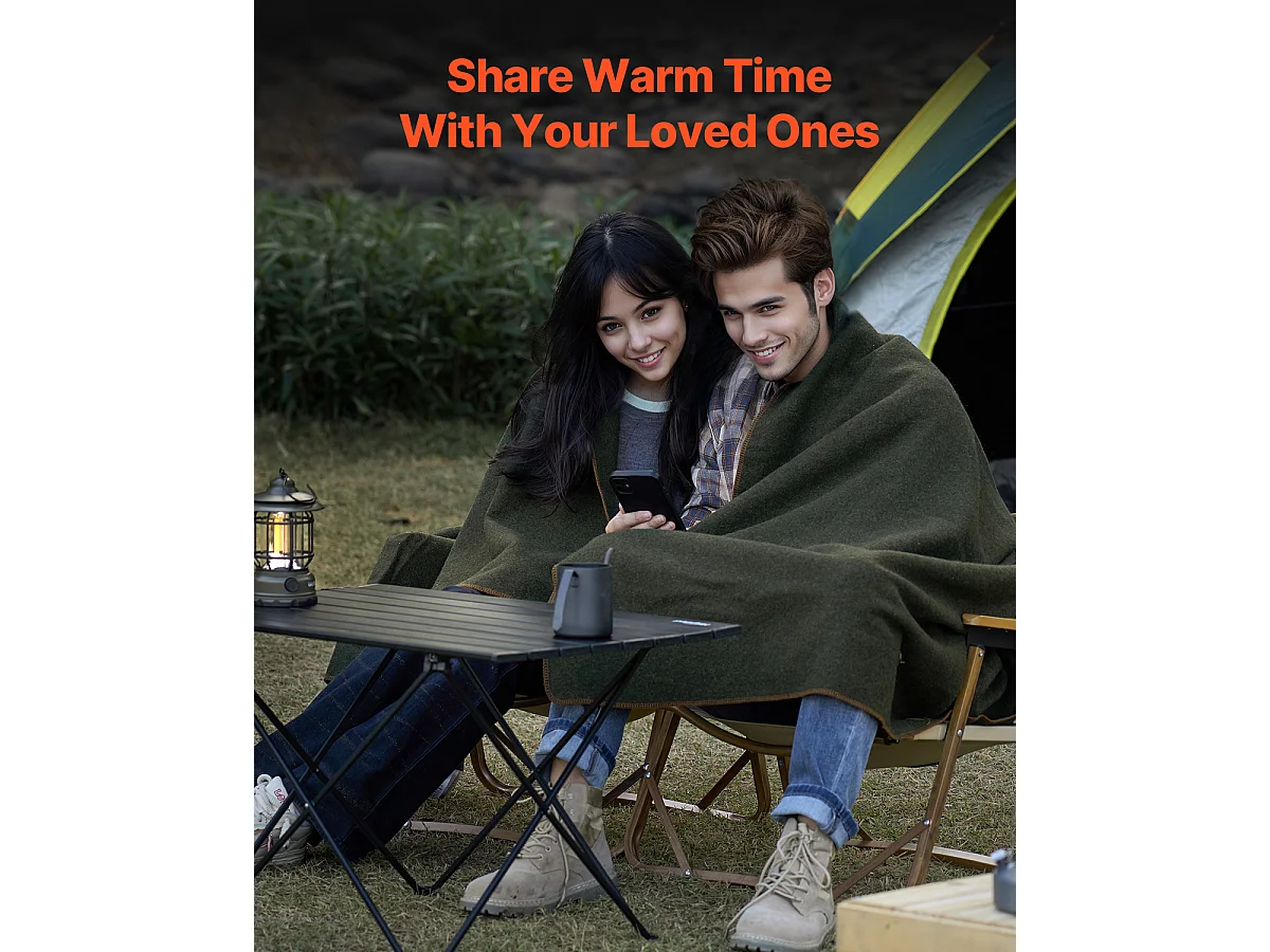 Wełniany Koc Kempingowy SucceBuy 162,56 cm x 223,52 cm Zielony Wojskowy Ciepły na Zewnątrz