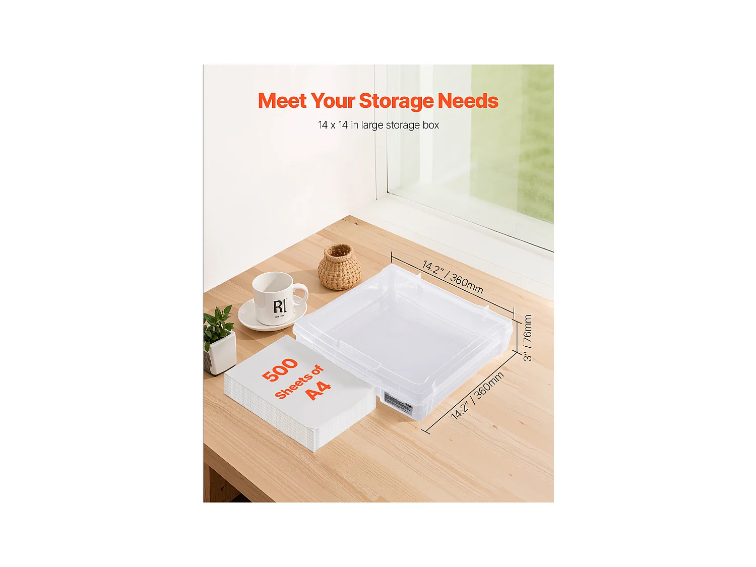 Schreibtisch-Aufbewahrung aus Kunststoff SucceBuy, 4er-Set, Ideal für Scrapbooking, Spiele und Vieles Mehr