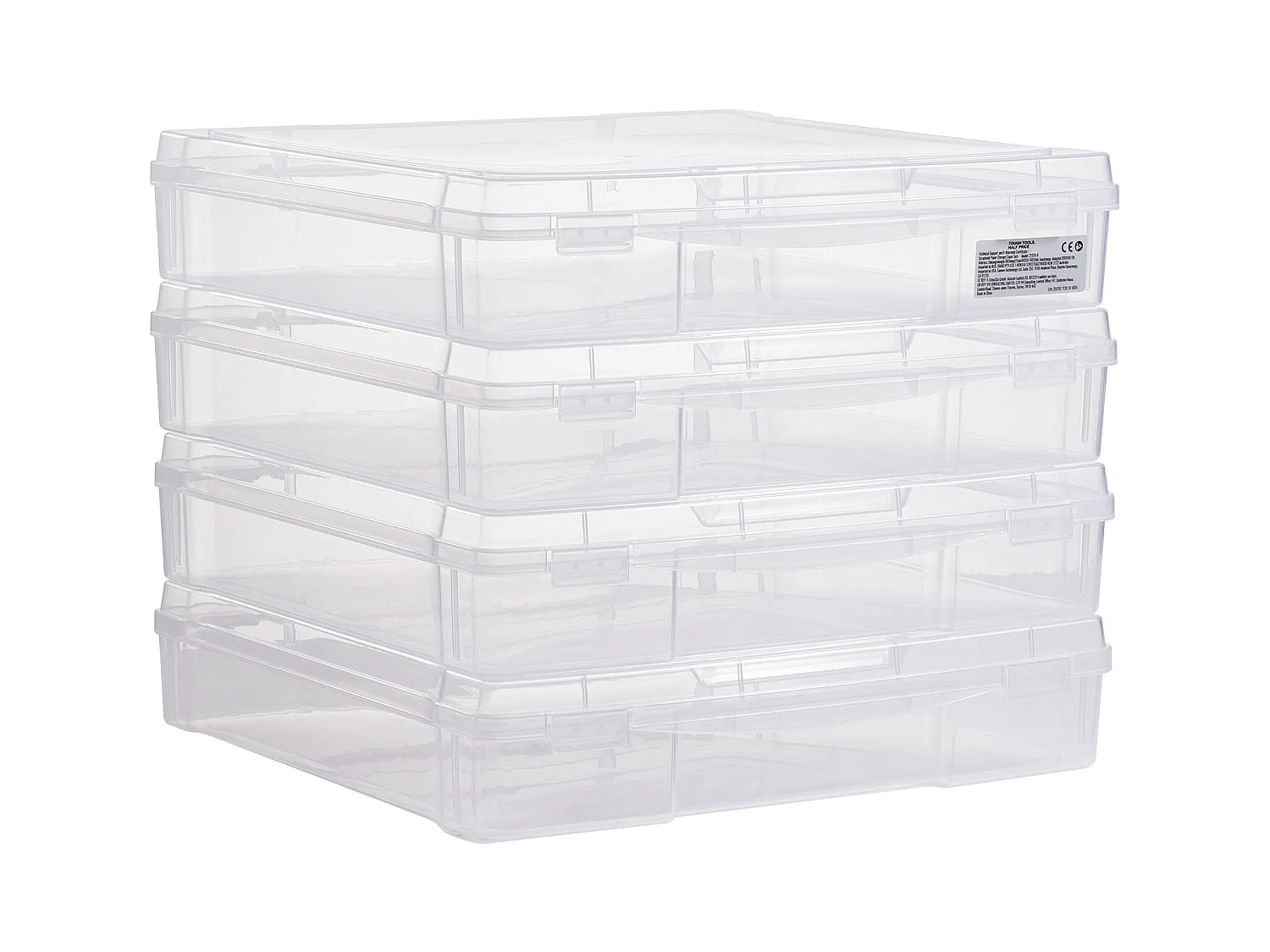 Rangement de Bureau SucceBuy, en Plastique Transparent, Lot de 4, Idéales pour le Scrapbooking, les Jeux et Bien Plus Encore