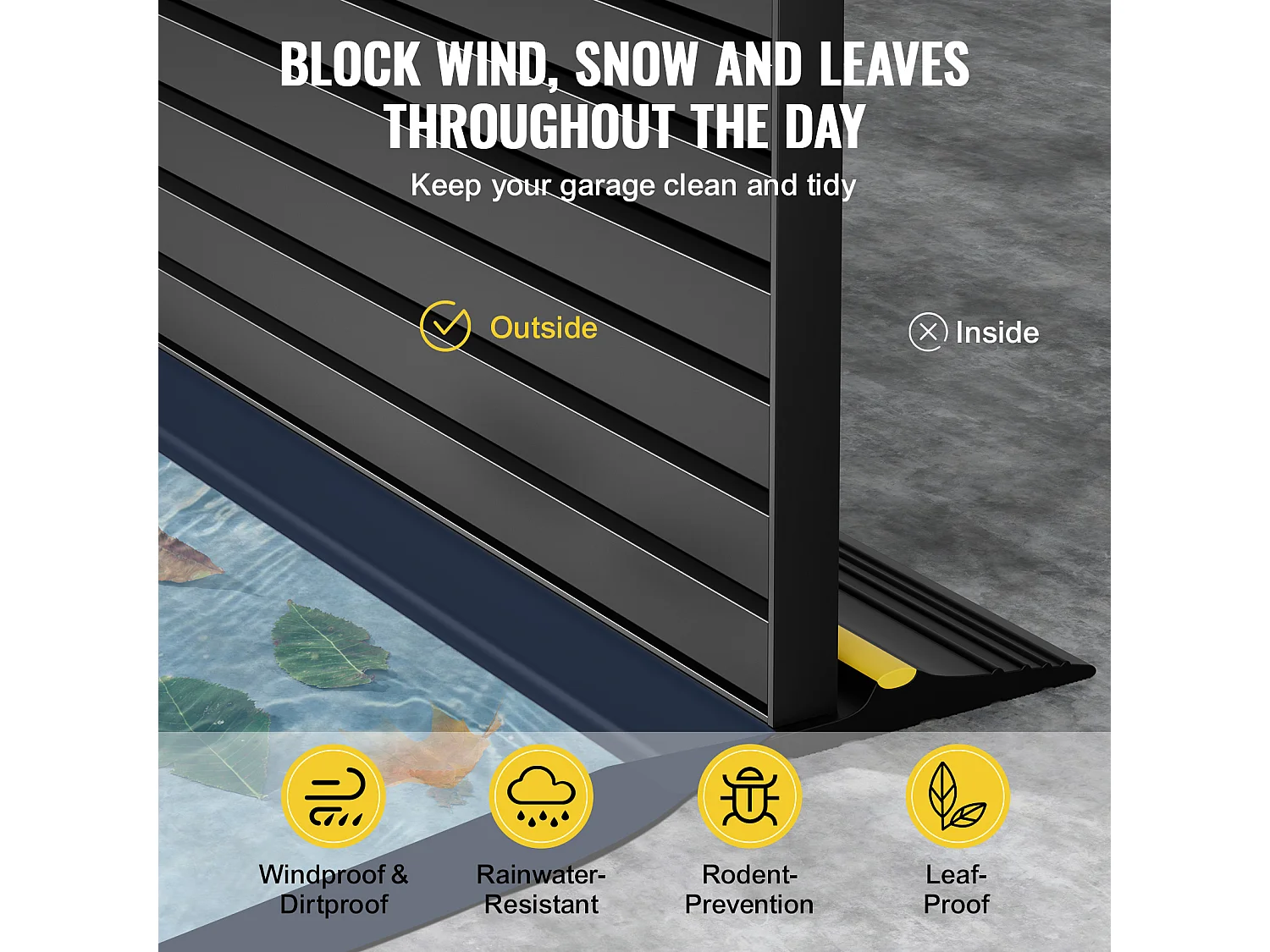 Bande d Étanchéité SucceBuy pour Seuil de Porte de Garage 503cm PVC Universel et Étanche