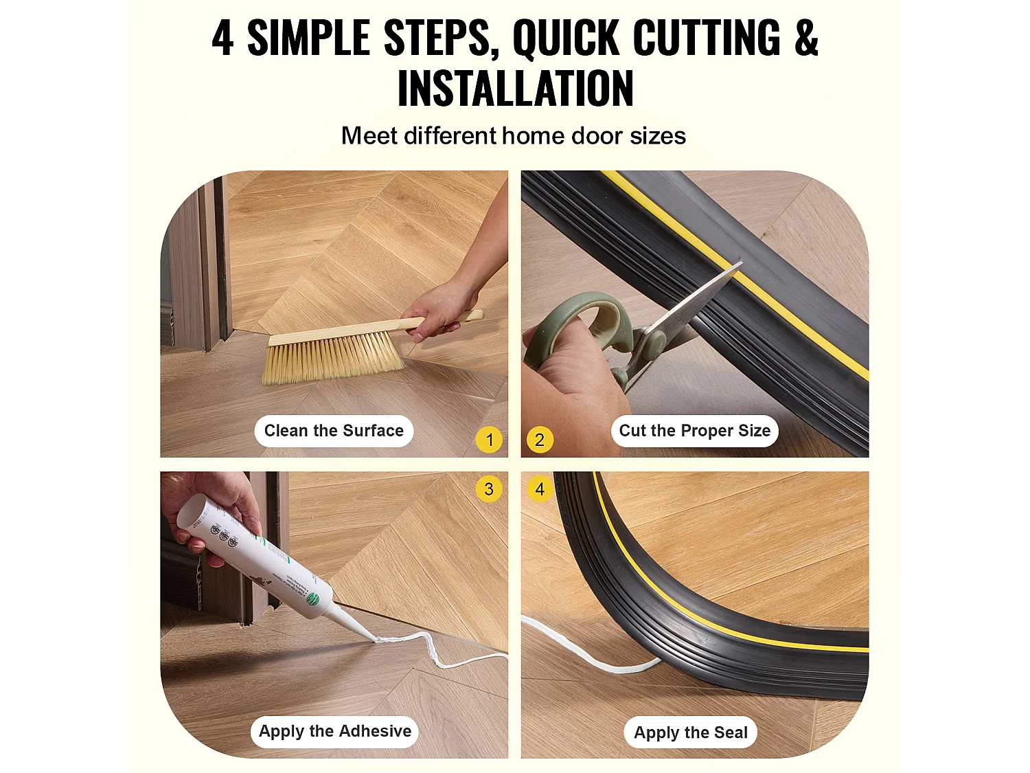 Bande d Étanchéité SucceBuy pour Seuil de Porte de Garage 503cm PVC Universel et Étanche