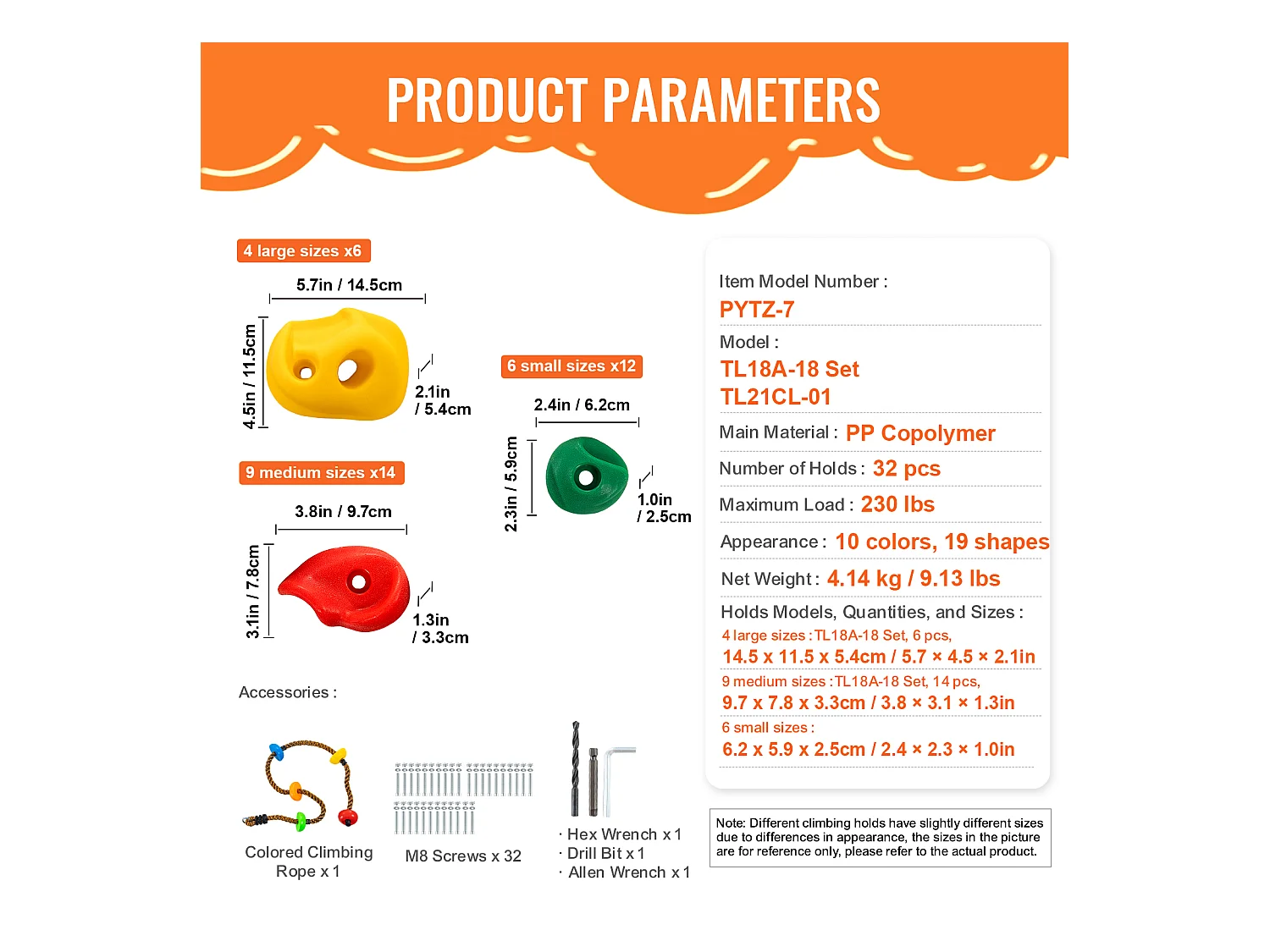 Presas de Escalada SucceBuy, 32 con Cuerda de Colores y Material de Montaje