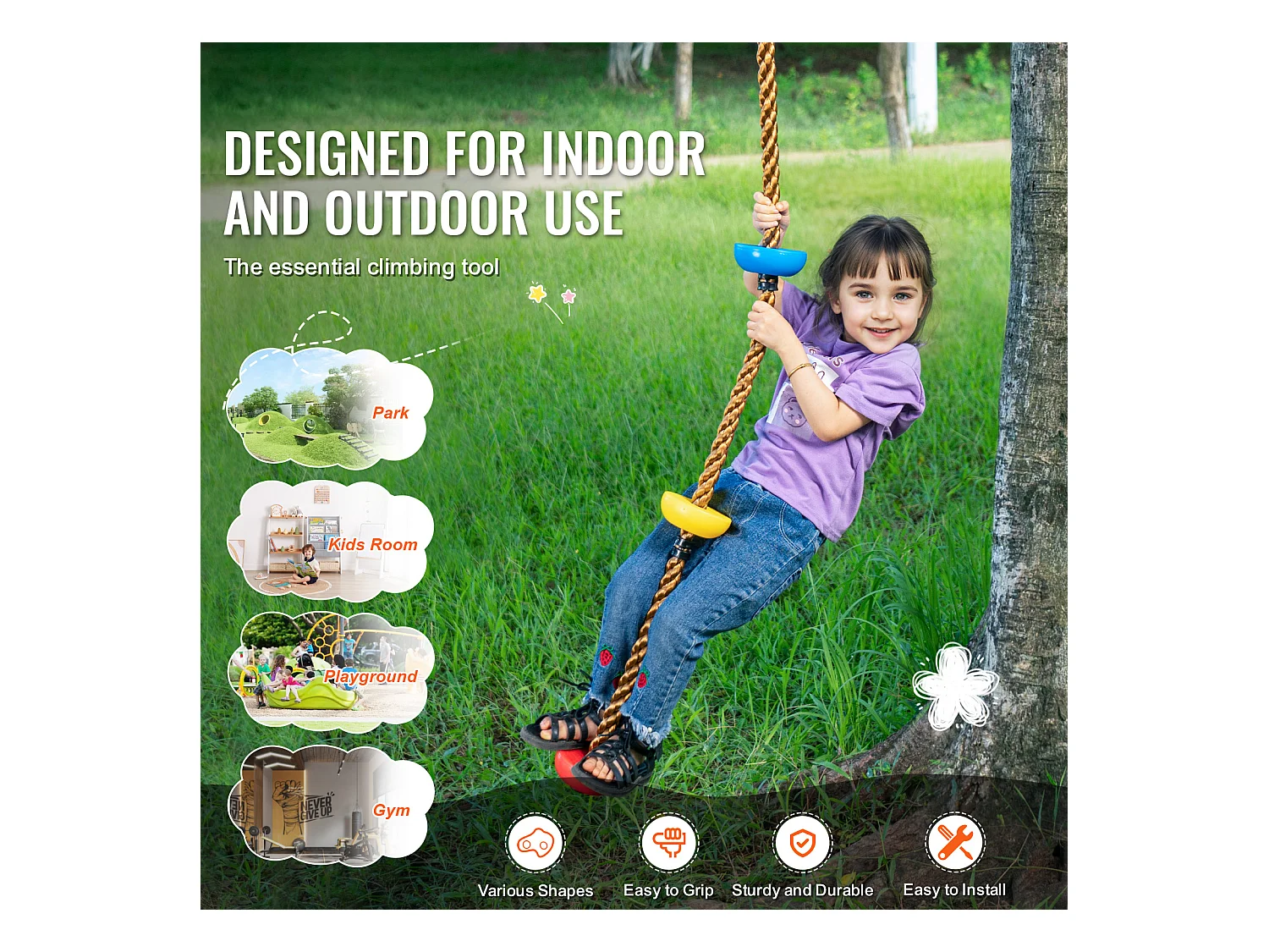 Presas de Escalada SucceBuy, 32 con Cuerda de Colores y Material de Montaje