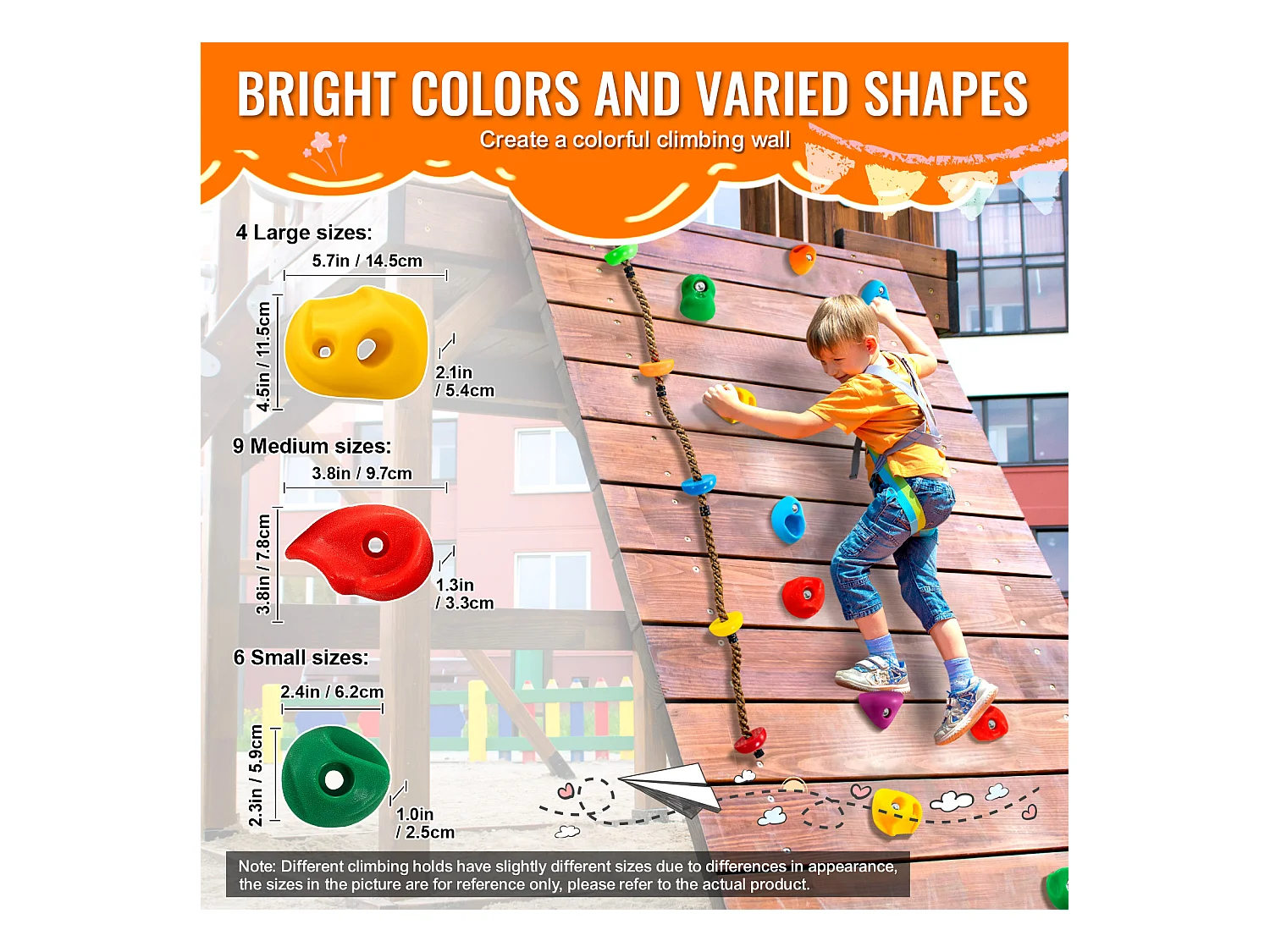 Presas de Escalada SucceBuy, 32 con Cuerda de Colores y Material de Montaje