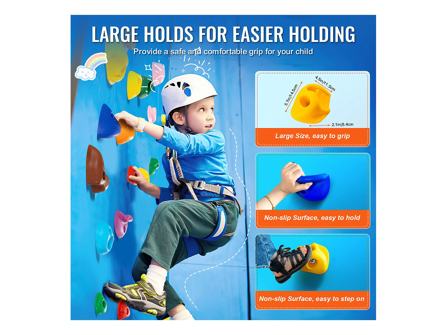 Presas de Escalada SucceBuy, 32 con Cuerda de Colores y Material de Montaje