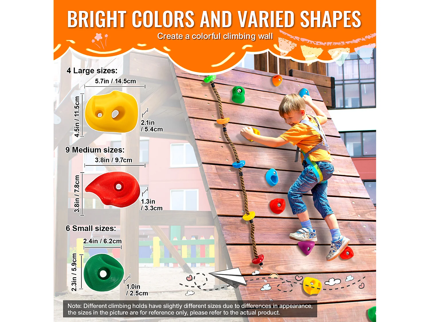 Presas de Escalada SucceBuy, 32 con Cuerda de Colores y Material de Montaje
