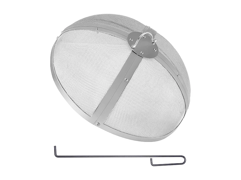 Abdeckung SucceBuy Schutz von 69cm für Holz-Feuerstelle, Abdeckung aus Edelstahl, Abdeckung für Außen-Feuerstelle mit Einfach zu Öffnendem Oberen Bildschirm