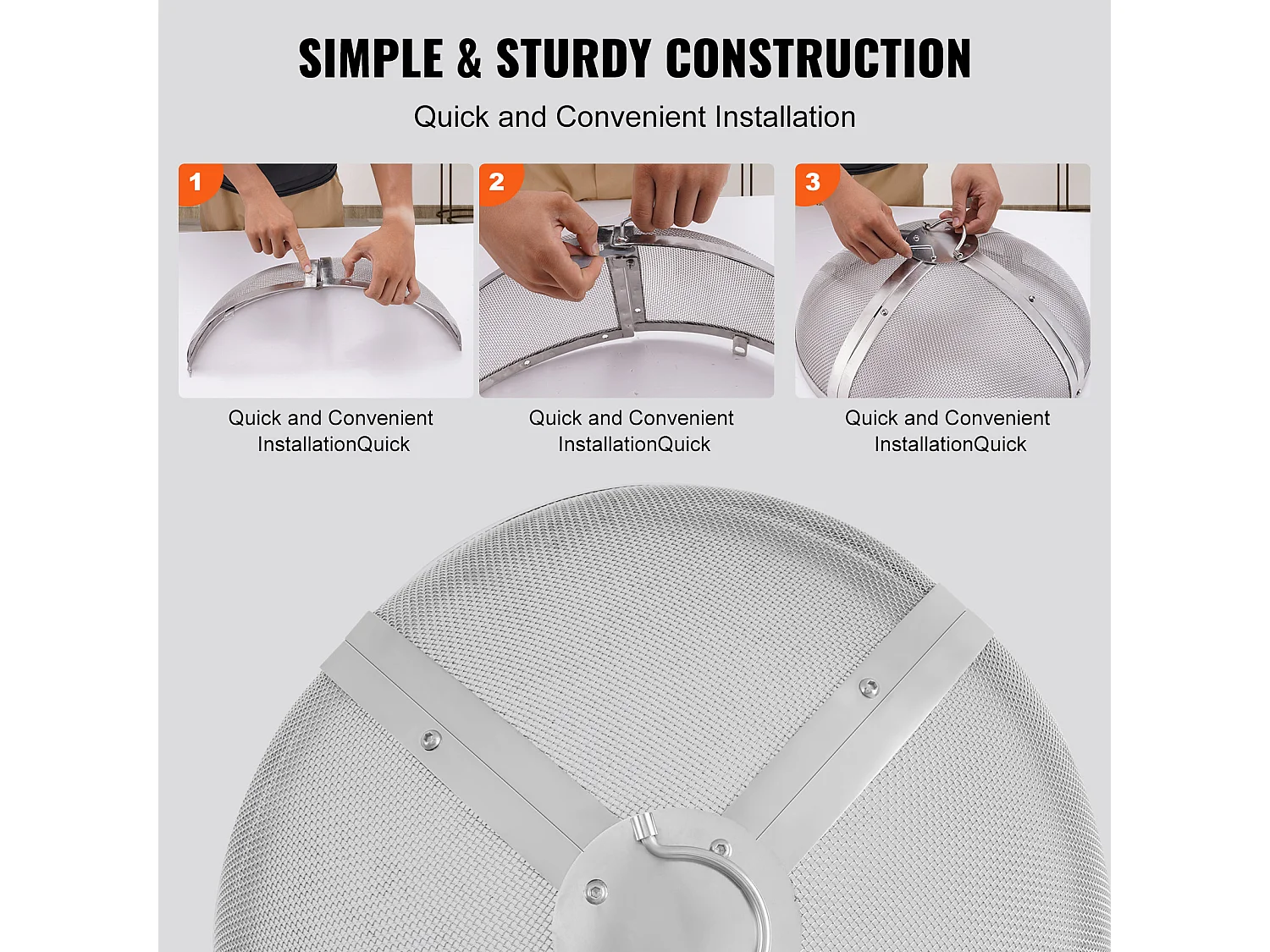 Afdekking SucceBuy Bescherming van 69cm voor Hout-Haard, Afdekking in Rvs, Afdekking voor Buiten-Haard met Bovenste Scherm voor Gemakkelijk Openen