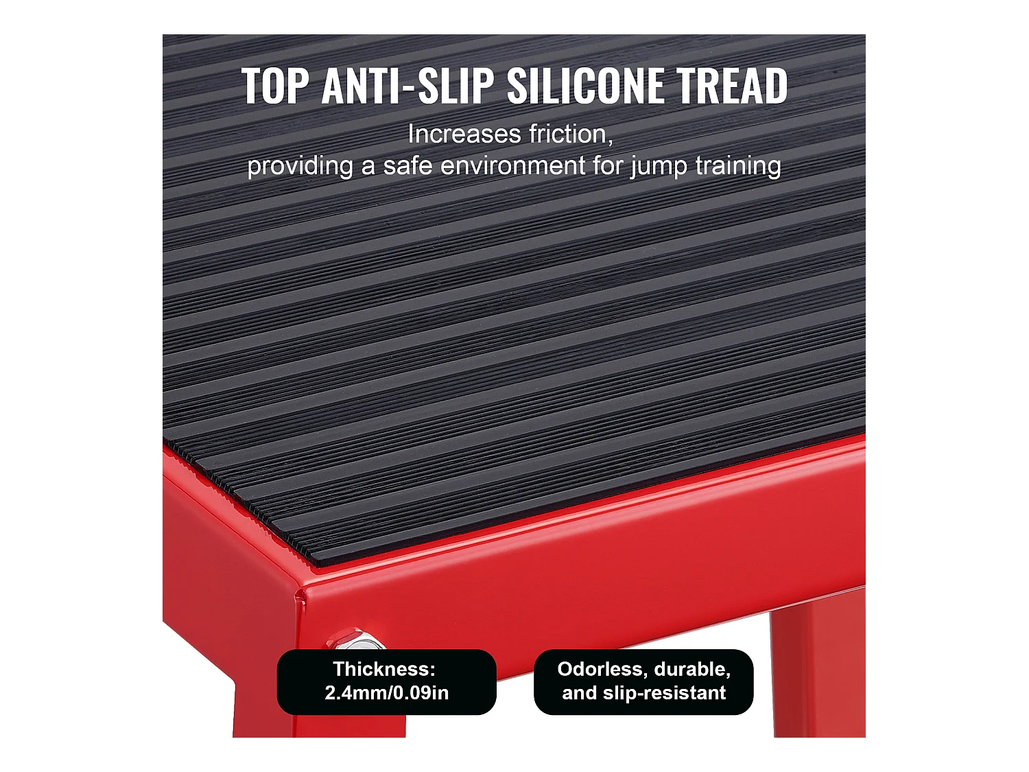 Caixa de Salto Pliométrico SucceBuy, 44,5x44,5x30,5 cm, Vermelho, Carga 227 kg, para Treinamento Pliométrico Step-up