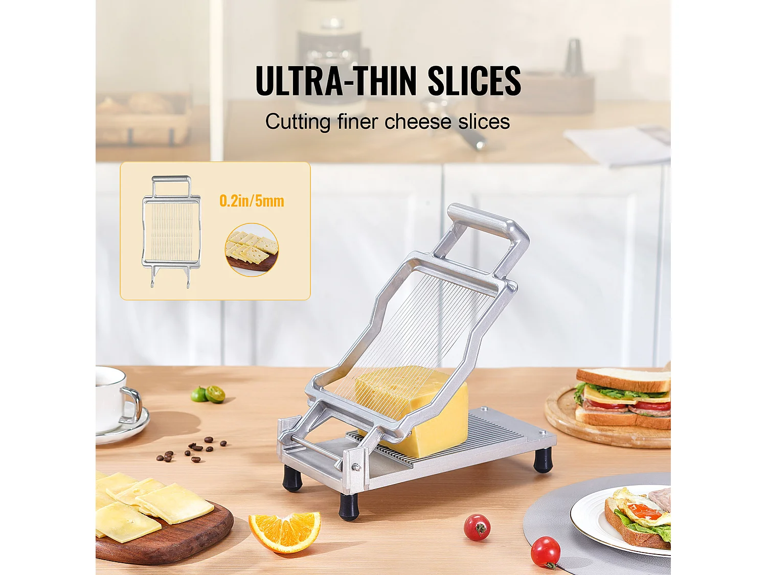 Fijne Kaasschaaf SucceBuy, 0,5 cm Draad, Kaas, Keuken, 0 V, Aluminiumlegering, Zilver