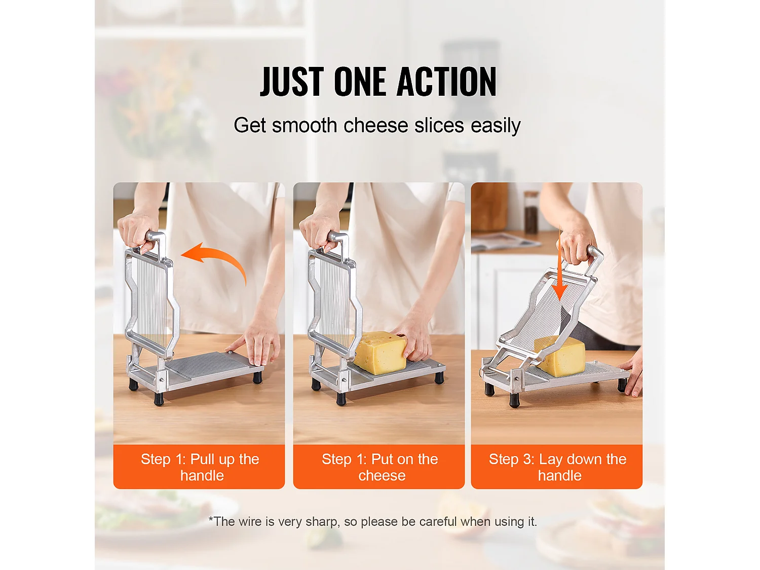 Fijne Kaasschaaf SucceBuy, 0,5 cm Draad, Kaas, Keuken, 0 V, Aluminiumlegering, Zilver