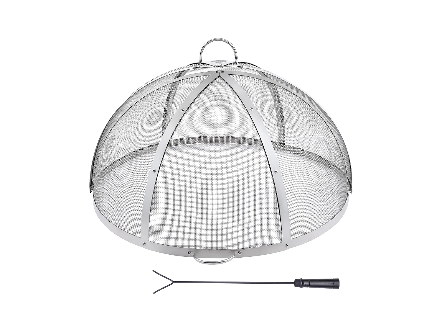 Couvercle de Protection SucceBuy contre les Étincelles pour Foyer Rond de 91.44cm en Acier Inoxydable pour Combustion du Bois