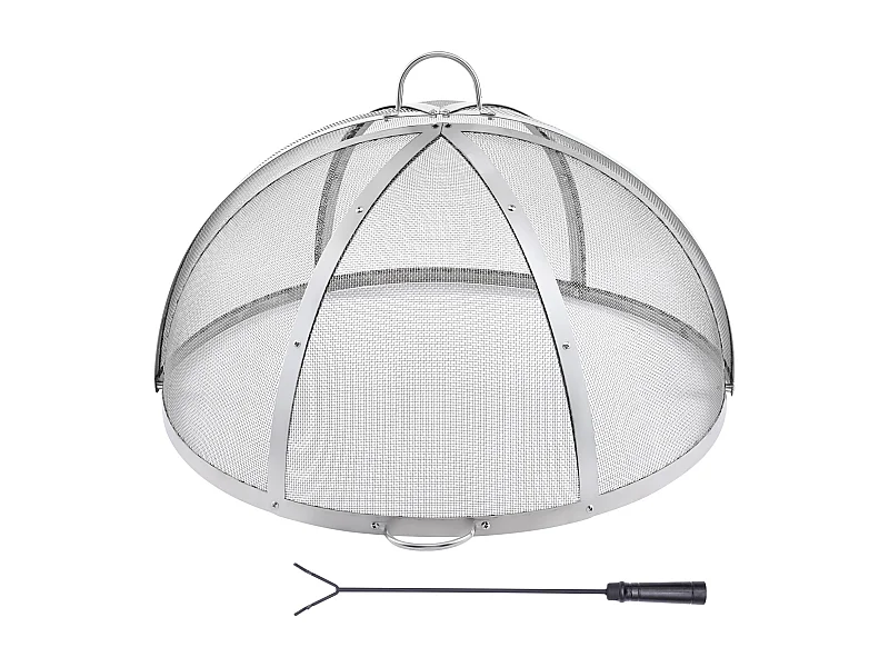 Beschermkap SucceBuy tegen Vonken voor Ronde Haard van 91.44cm in RVS voor Houtverbranding