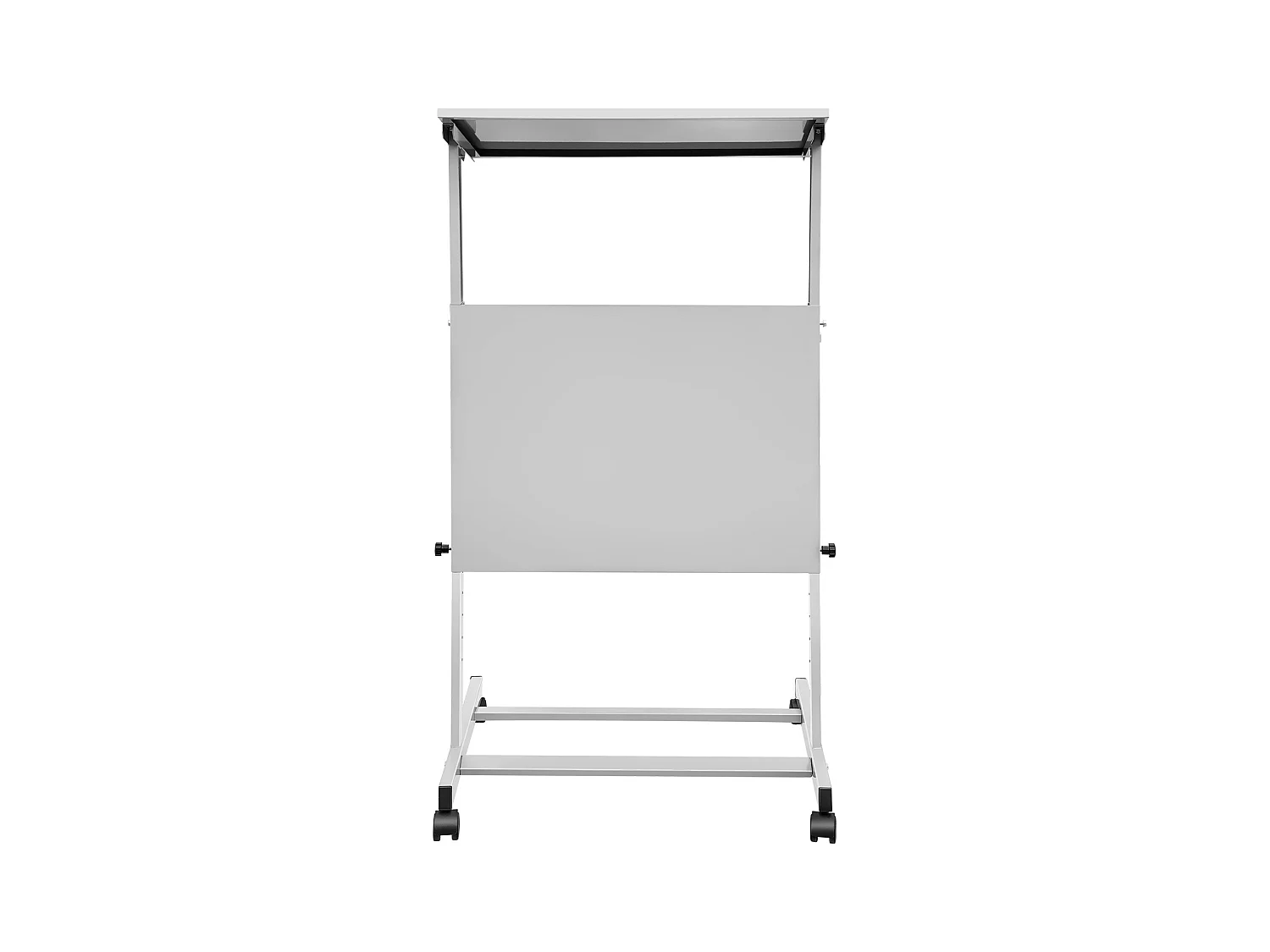 Support de Podium SucceBuy, Pupitre Portable avec 4 Roulettes, Support de Podium Réglable en Hauteur, Étagère de Rangement Inférieure