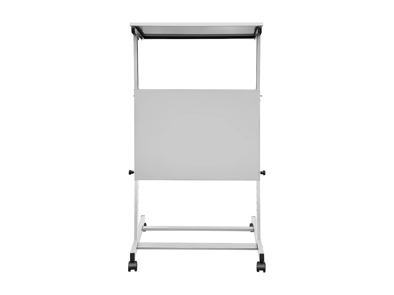 Support de Podium SucceBuy, Pupitre Portable avec 4 Roulettes, Support de Podium Réglable en Hauteur, Étagère de Rangement Inférieure