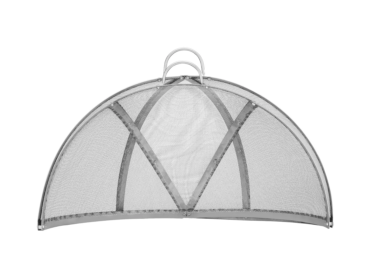 Cubierta SucceBuy de Protección Antichispas para Hogar Redondo de Leña de 102cm en Acero Inoxidable, Cubierta Redonda para Anillo de Hogar al Aire Libre