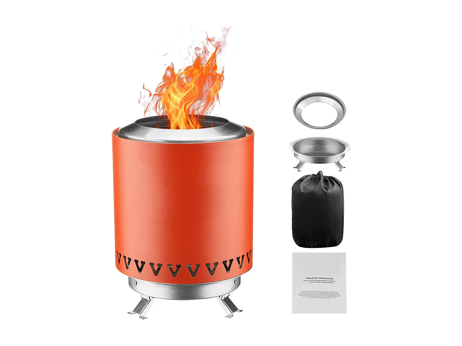 Tuinvuurschaal, SucceBuy Tafelvuurschaal 15 cm van RVS Rood - Binnen/Buiten