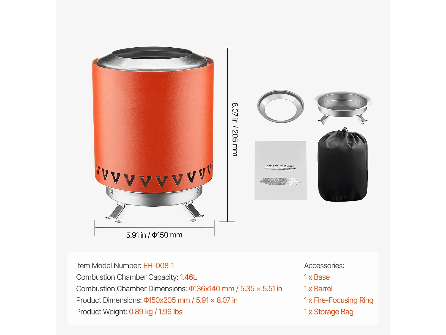 Tuinvuurschaal, SucceBuy Tafelvuurschaal 15 cm van RVS Rood - Binnen/Buiten