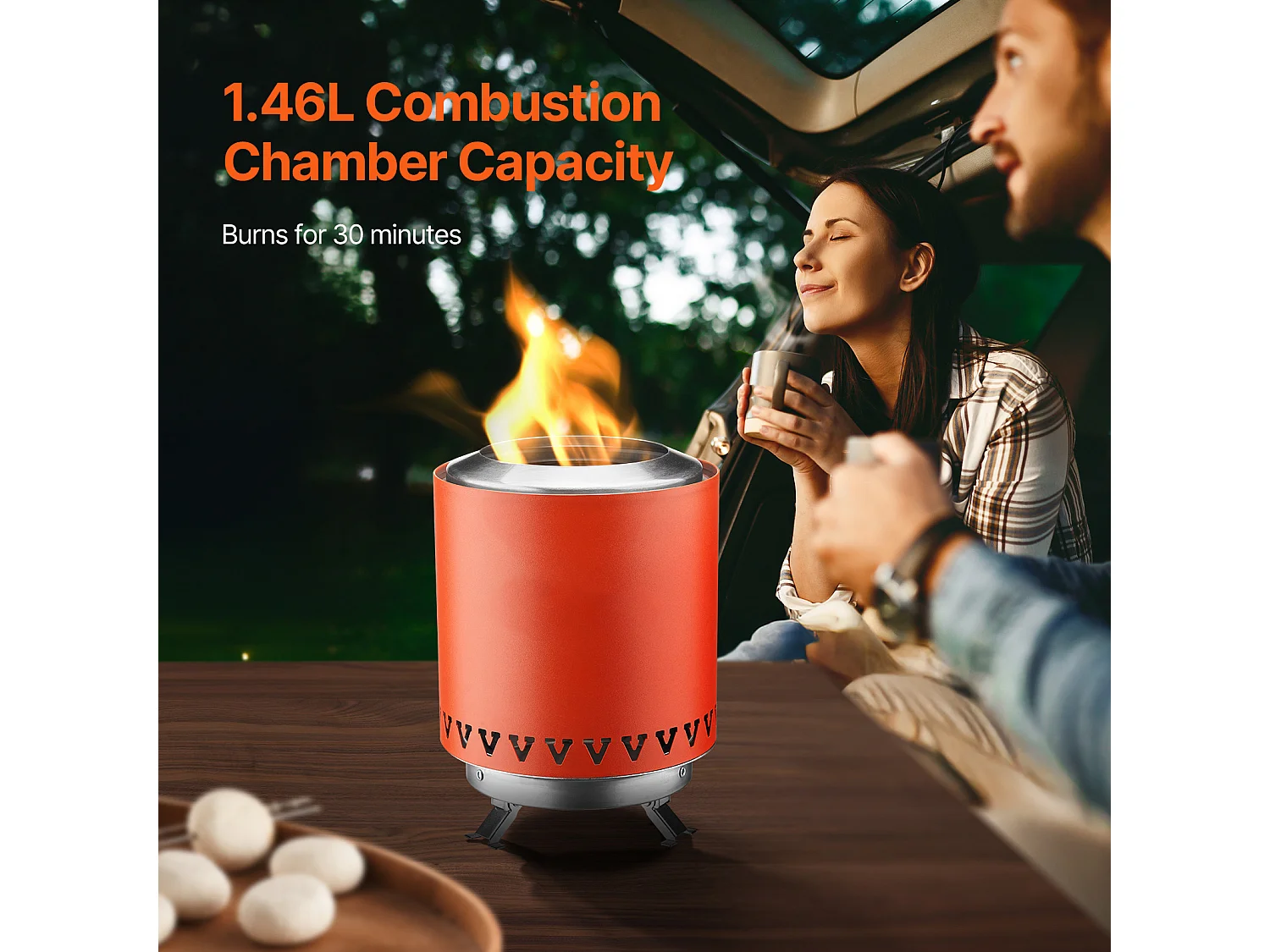 Tuinvuurschaal, SucceBuy Tafelvuurschaal 15 cm van RVS Rood - Binnen/Buiten