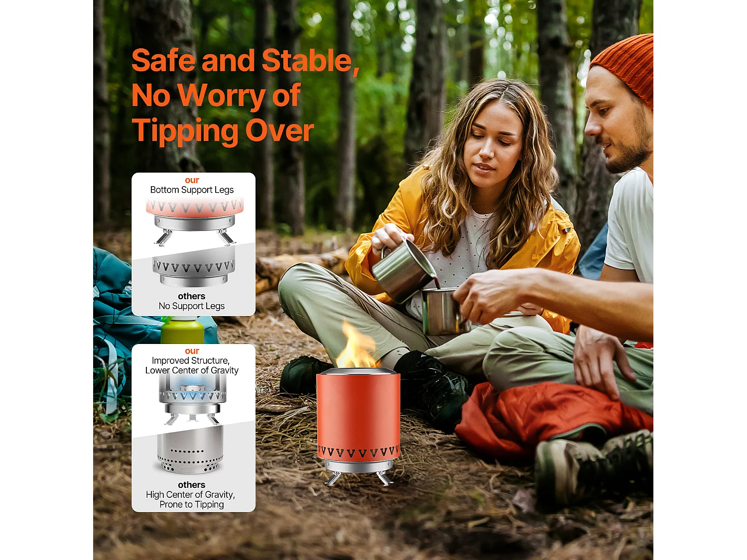 Tuinvuurschaal, SucceBuy Tafelvuurschaal 15 cm van RVS Rood - Binnen/Buiten