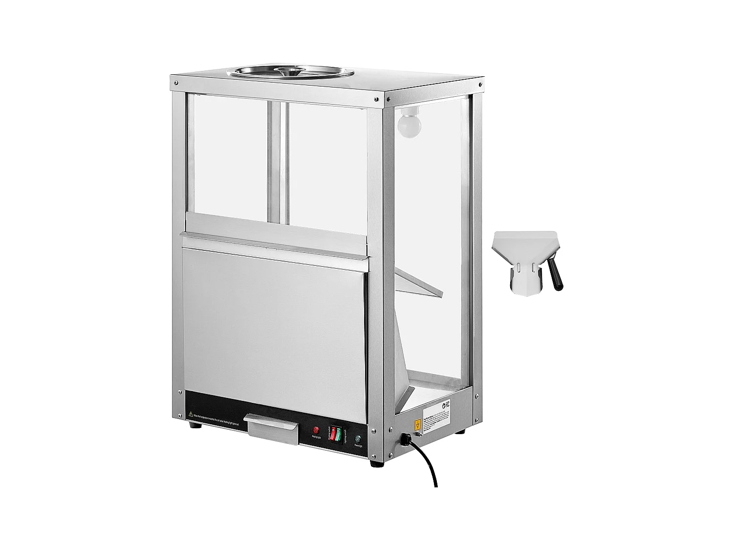 Vitrine Chauffante SucceBuy, Chauffe-Chips Nachos 80L, Haute Qualité et Pratique, Acier inoxydable, Base Chauffante et Lampe Chauffante